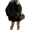 thumbnail image 2 of Women'S Fall Turtle Neck Oversized Sweaters Long Sleeve Chunky Knit Pullover Tops Winter Fashion Clothes Black L, 2 of 7