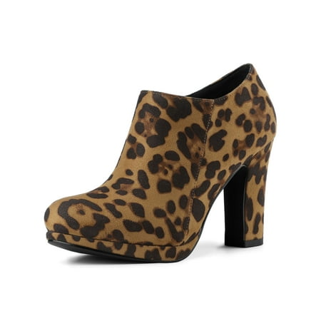 

Allegra K Women s Solid Color Rounded Toe Block Heel Ankle Booties