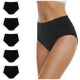 thumbnail image 3 of Fnooota Underwear for Women, Briefs High Waist 100% Cotton Panties Comfort Breathable Light Stretchy Black ,L, 3 of 4