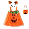 thumbnail image 3 of Disfraz de Halloween para niñas, conjunto de ropa, diadema, bolsa de calabaza, 2023, 3 of 4