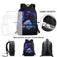 thumbnail image 4 of Uorisanigo 4Pcs Kids Backpack Set Purple Galaxy Horse School Backpack and Lunch Bag Set with Pencil Case and Water Bottle Carrier Bag Bookbag Children's Backpacks for Middle School, 4 of 7