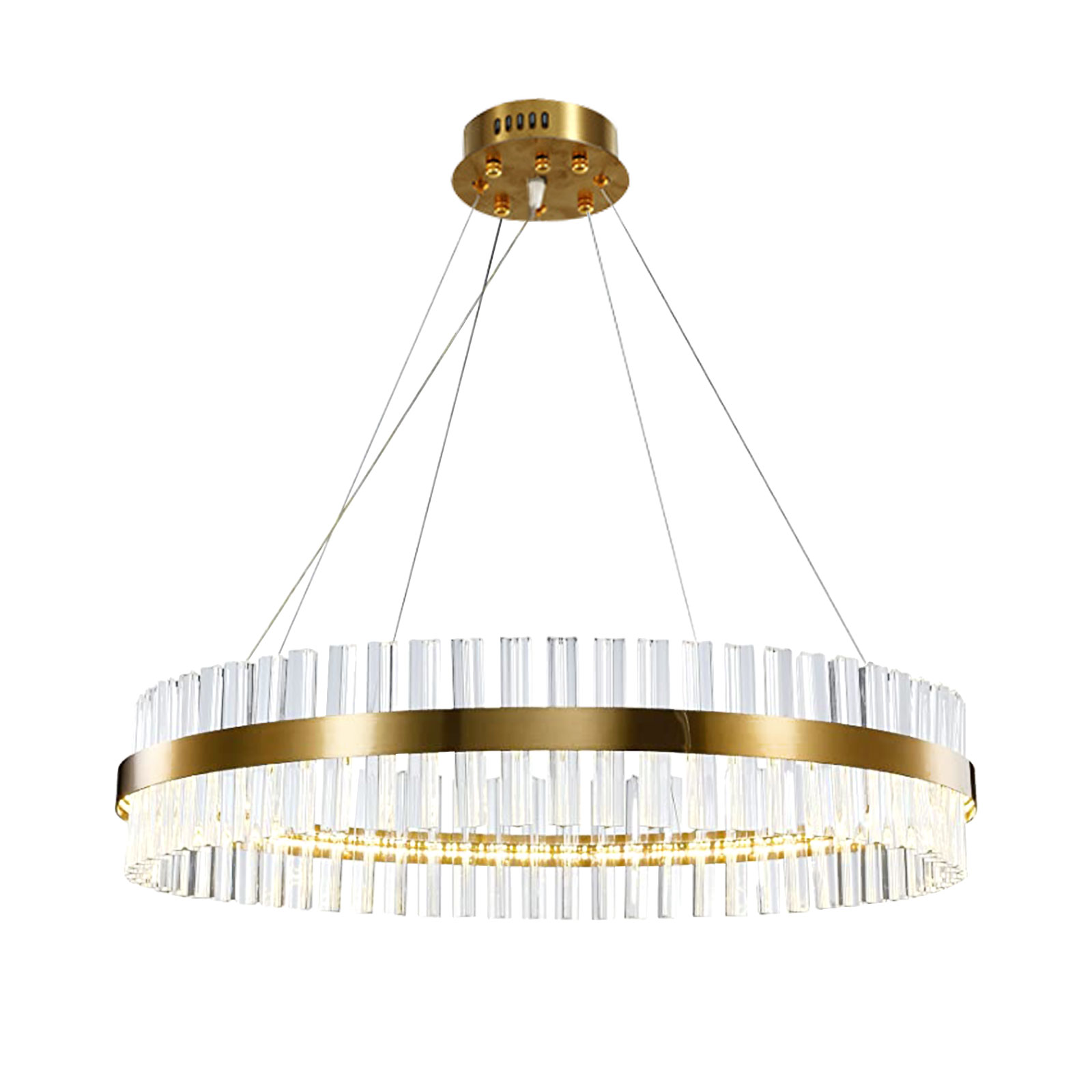 TFCFL Modern Crystal Chandelier Round Luxury Pendant Light LED Hanging