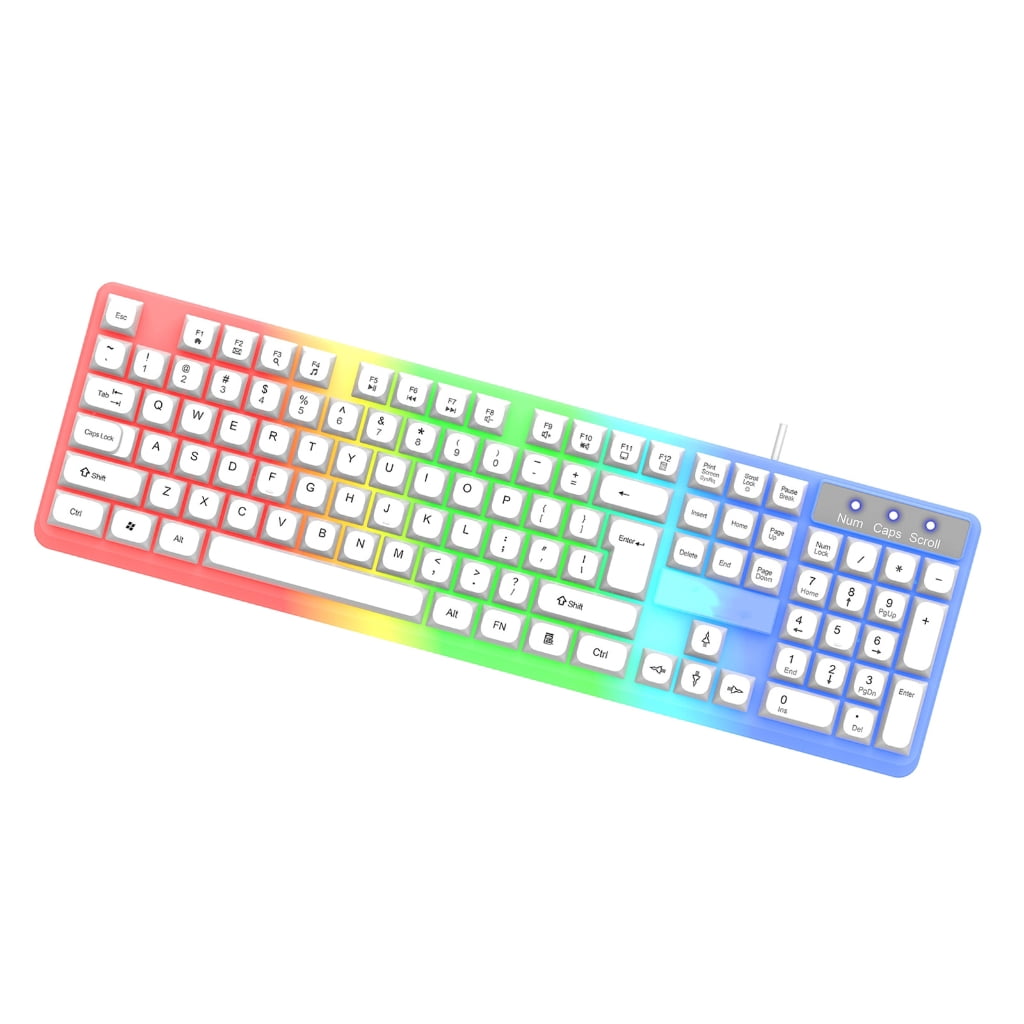 Portable LED Backlit Corded Mechanical Gaming Keyboard 104 Keys Hot Swappable Mechanical Keyboard Upgraded for Gaming