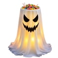 thumbnail image 2 of AZXY Halloween Ghost Candy Bowl, Jack O Lantern Sharp Eye Face Lighted Candy Bowl Holder, Dimmable LED Ghost Display Stand for Front Door, Porch Steps & Interior Tabletop Decor, 2 of 7