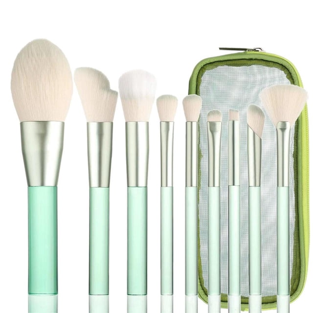 9 piece Makeup Brush Set, Including Powder Brushes, A Foundation Concealer, Brushes, Eyeshadow,