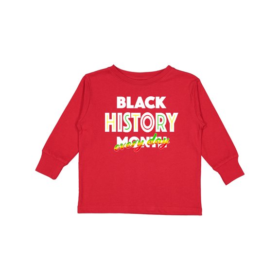 Inktastic Black History Month Every Day Boys or Girls Long Sleeve Toddler T-Shirt