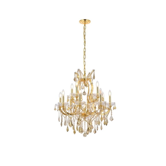 2800 Maria Theresa Collection Chandelier D:27in H:26in Lt:13 Gold Finish (Royal Cut Crystals)