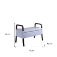 thumbnail image 3 of Pale Gray and White Scales Wooden Storage Bench with Handles, 3 of 9