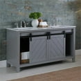 thumbnail image 3 of Kinsley 60" Carrara White Marble Countertop Double Vanity w/o Mirror Gray, 3 of 9