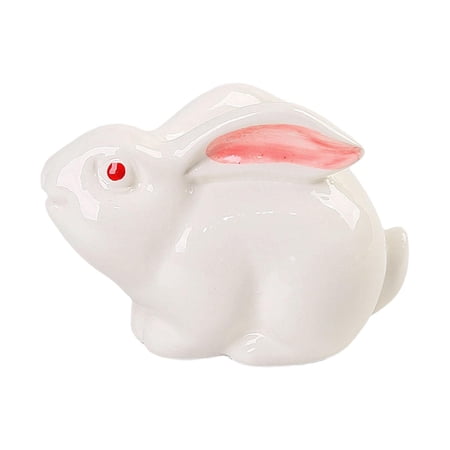 Esquirla Rabbit Figurine Bunny Decoration Ceramic Animal Sculpture Ornament Collectible Statue Home Decor Accent Suitable for Office Bedroom Living Room Desk Bookshelf Table Anniversary Style B