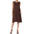 thumbnail image 1 of TheMoogan Women's Basic Sleeveless Crew Neck Knee Length A-Line Jersey Pocket Swing Dress, 1 of 6