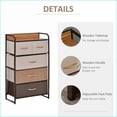 thumbnail image 3 of HOMCOM Modern 5-Drawer Fabric Storage Dresser, Steel Frame Chest with Wood Top | Walnut Brown | MDF, 3 of 9