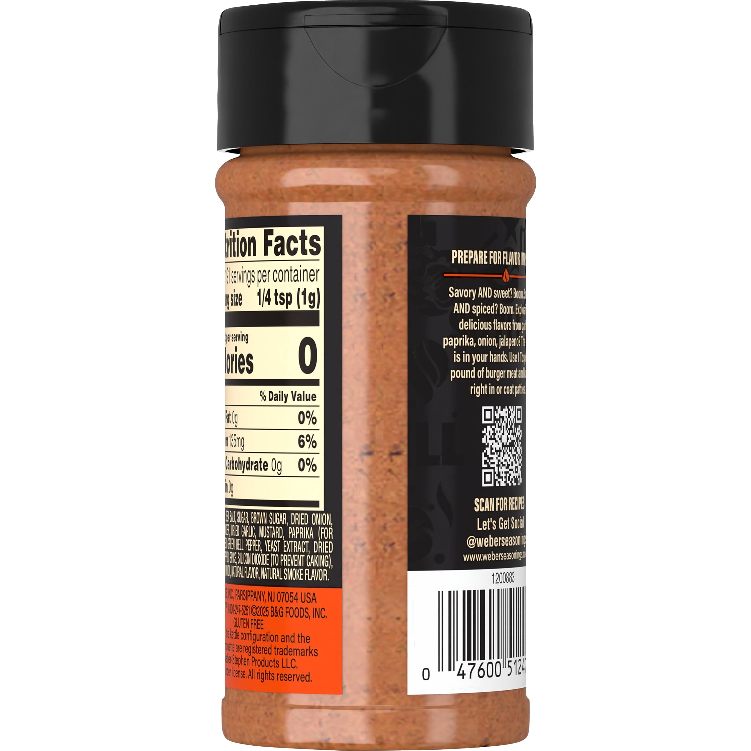 (6 pack) Weber Flavor Bomb Burger Seasoning, Gluten Free, 6.75 oz