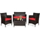 thumbnail image 1 of Conjunto de muebles al aire libre Costway 4 Piezas Ratan PE cojines patio Marrón Mezclado rojo, 1 of 7