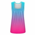 thumbnail image 3 of Wenyuyu Summer Tank Tops For Women Trendy Square Neck Sleeveless Tunic Shirts Loose Pleated Casual Gradient Blouses Hot Pink XXL, 3 of 4
