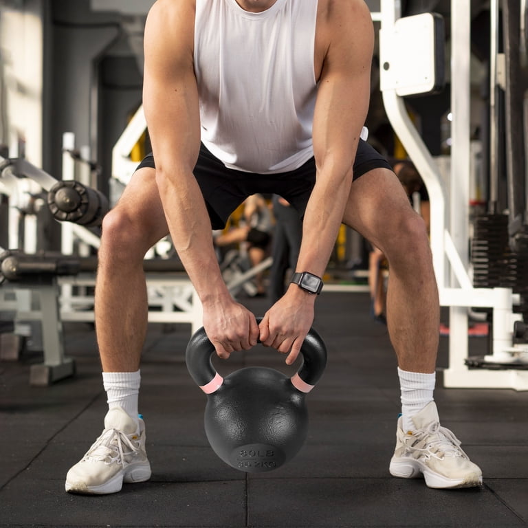 BalanceFrom Cast Iron 80 lbs Comfort Grip Kettlebell, Single