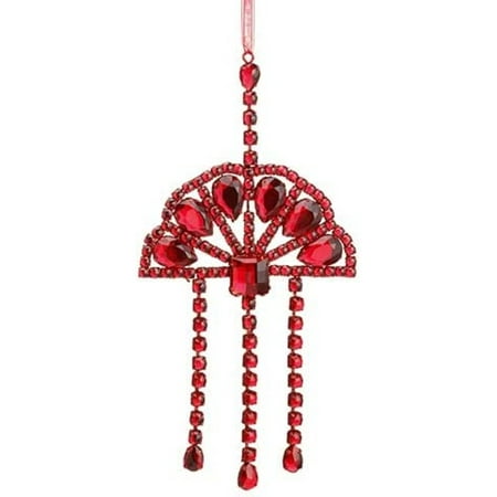 

HTYSUPPLY 11 Glittered Rhinestone Drop Ornament Glittered Red (Pack of 8)