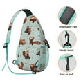 thumbnail image 3 of Lightweight chest bag, Minimalist shoulder bag for gym, Breathable back, Multi-pocket, Men's backpack with Panda, Cartoon design, 3 of 6