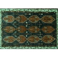 thumbnail image 1 of Ahgly Company Machine Washable Indoor Rectangle Persian Turquoise Blue Traditional Area Rugs, 5' x 7', 1 of 4