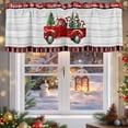 thumbnail image 5 of Kitchen Curtain Valances for Windows,Christmas Truck Pine Tree Cow Rod Pocket Small Valance, 5 of 8