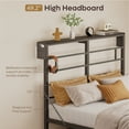 thumbnail image 6 of Bestier Queen Size Bed Frame with LED Headboard & Charging Station, Metal Platform Bed with 15.7'' Large Under Bed Storage, Black, 6 of 13
