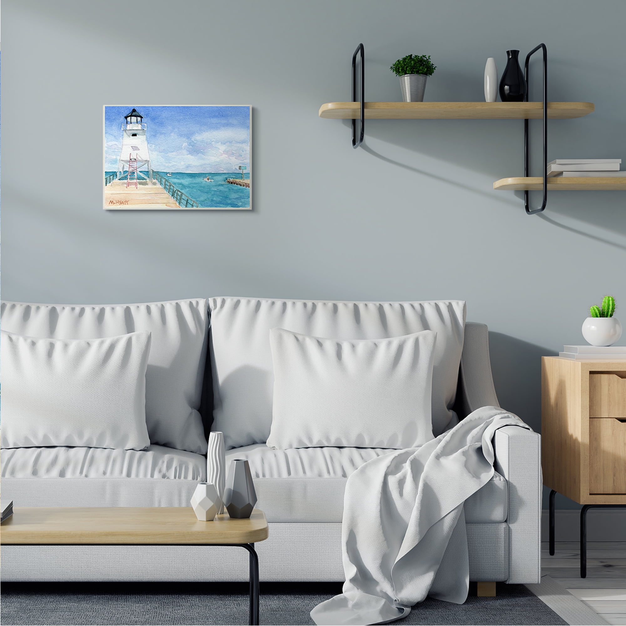 Stupell Industries Boardwalk Leading to Lighthouse Seaside Landscape Wall Plaque, 13 x 19, Design by Melissa Hyatt LLC