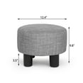 thumbnail image 5 of Homebeez Linen Ottoman Foot Stool Round Padded Foot Rest with Non-Skid Legs, Soft Step Stool for Couch, Desk, Hallway, Office, Lounge, Dorm Room Multiple Colors, 5 of 11