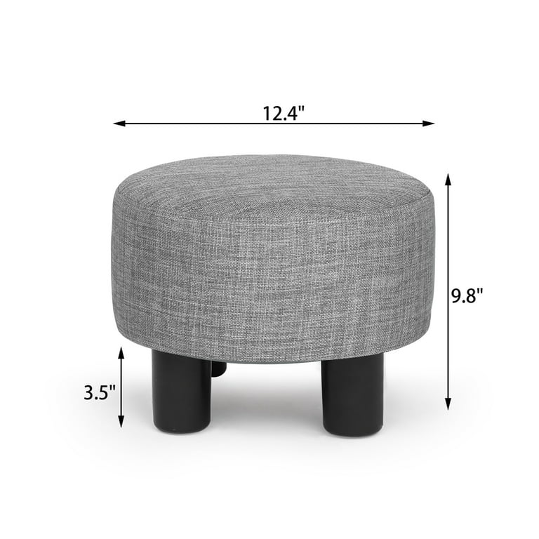 Homebeez Round Footstool Small Upholstered Ottoman Sofa Footrest Stool