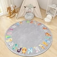 thumbnail image 1 of AKASISRUG Round ABC Kids Rug,4 ft Animal Alphabet Playroom Rug,Washable Non-Slip Cute Nursery Rug for Kids Room,Educational Kids Play Rug Classroom Rug for Playroom Kids Room Bedroom Decor, 1 of 7