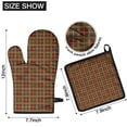 thumbnail image 6 of Brown Red Yellow Plaid Checkered Pattern Kitchen Oven Mitt and Pot Holder Sets 2 Pcs for Baking, Cooking and Grilling, Heat Resistant Up To 392 °F, 6 of 7