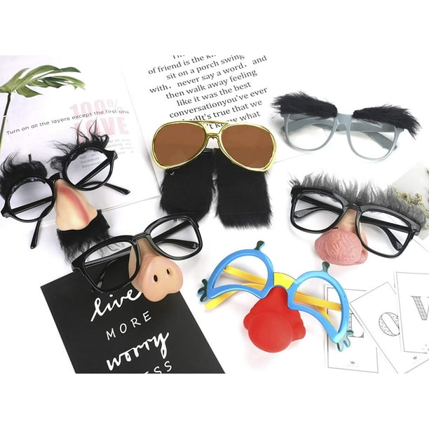 KSCD Lunettes de déguisement amusantes, kit de lunettes de