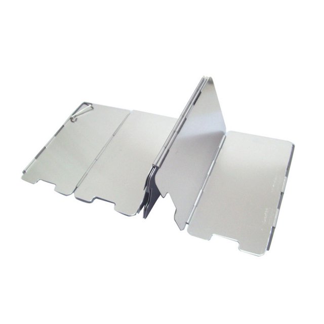HAMPPLIES Grill Wind Guard For Camping Equipment Aluminum Alloy Silver 1Pack
