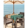 thumbnail image 2 of Outdoor Tablecloth with Umbrella Hole and Zipper, Farmhouse Teal Brown Square Table Cloth 54x54 Inch Waterproof Tablecloth, Vintage Wooden Striped Picnic Table Cover for Patio Camping, 2 of 7
