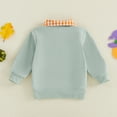 thumbnail image 5 of Toddler Baby Boy Girl Halloween Sweatshirt Pumpkin Embroidery Quarter Zip Collar Long Sleeve Shirt Tops Fall Winter Clothes 1-5T, 5 of 9