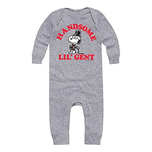 Peanuts - Handsome Lil Gent - Infant Long Legged Bodysuit - Size 6 Months Athletic Heather