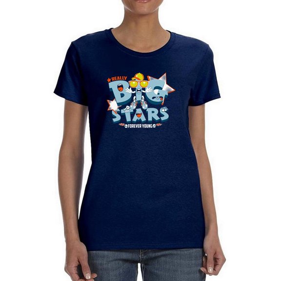 Big Stars Forever Young Shaped T-Shirt Women -Image by Shutterstock, Female 3X-Large