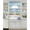 thumbnail image 4 of Beach Coastal Kitchen Curtains Sets 36 Inch Length with Valance, Summer Seaside Shell Starfish Nautical Swag Valances and Tiers Curtain Set Drapes Swag Curtains for Living Room, Bathroom, Bedroom, 4 of 6