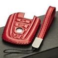 thumbnail image 5 of Vitodeco Leather Smart Key Fob Case Compatible with BMW I3, BMW I8 (2014-2021 Models) - 4-Button, Red, 5 of 5