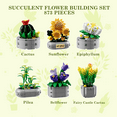 thumbnail image 6 of Toonify Plants Bonsai Building Set, Cacti Succulents Sunflowers Flowers, 6 Potting and 2in1 Display, 873-Piece, 6 of 6
