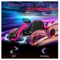 thumbnail image 6 of Aosom 24V 7.5 MPH Electric Go Kart with Adjustable Seat, Drifting Car Battery Powered Ride on Toy Outdoor with Slow Start, Button Start, Music, Honking Horn, Lights, for 6-12 Years Old, Pink, 6 of 9