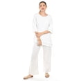 thumbnail image 5 of Blusa de lino corte asimetrico Roman Fashion /Juvenil, 0340 (Blanco) blanco M, 5 of 5