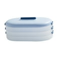 thumbnail image 1 of Contenedor apilable de 3 niveles para congelar alimentos, ideal para dumplings y cereales. azul, 1 of 9