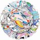 thumbnail image 1 of 50 pcs airplane stickers water bottles laptop car hydro flasks phone guitar skateboard kawaii airplane planner sticker, 1 of 5