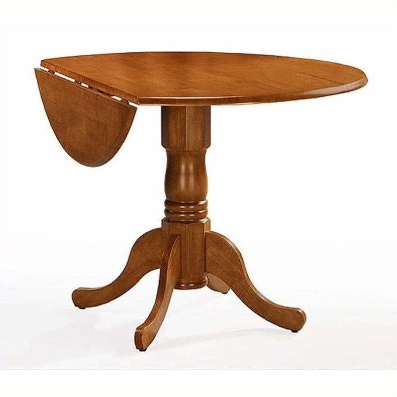 International Concepts Round 42 Dual Drop Leaf Dining Table In International Concepts Round 42 Dual Drop Leaf Dining Table In Oak Finish