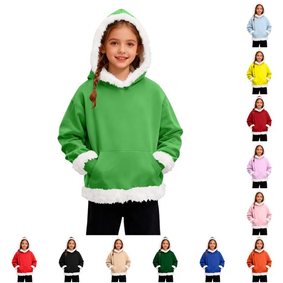 Gyujnb Warm Hooded Featuring Front Pockets Everyday Outerwear (Toddler to Big Girls),7-8 Years