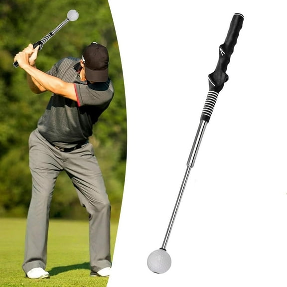 Golf Swing Trainer & Golf Grip Trainer – Retractable Golf Training Aid with Click Feedback for Tempo, Strength & Accuracy | Portable Golf Training Grip Tool for Indoor & Outdoor Practice