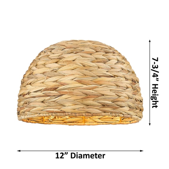 Innovations Lighting Woven Rattan - 1 Light 12" Stem Hung Pendant Antique Brass/Natural Rattan