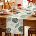 thumbnail image 5 of Sage Green Coastal Table Runner 90 Inches, Starfish Shell Coral Summer Beach Rustic Bed Runner Dresser Scarves Tabletop for Indoor Outdoor Parties/Ceremony/Banquet, 13" x 90", 5 of 9