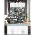 thumbnail image 6 of No Hook Cloth Fabric Shower Curtain with Snap in Liner, Botanical Leaves Waterproof Shower Curtains Set with See Through Top Window, Vintage Leaf Plants Vines Branches Bath Curtains Shower 66"x72", 6 of 6