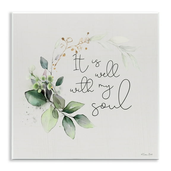 Stupell Industries Well With My Soul Religious Painting Unframed Art Print Wall Art, 12 x 12